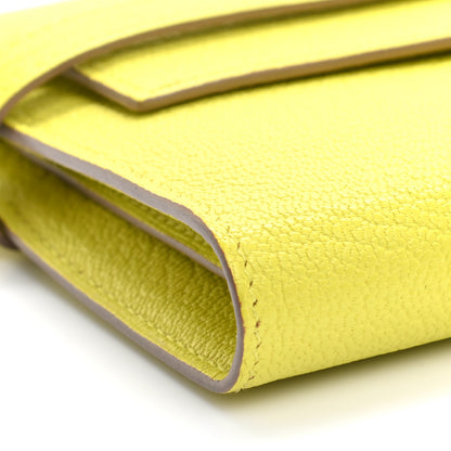 Hermes Chevre Mysore Kelly Longue Wallet Lime 8 of 11