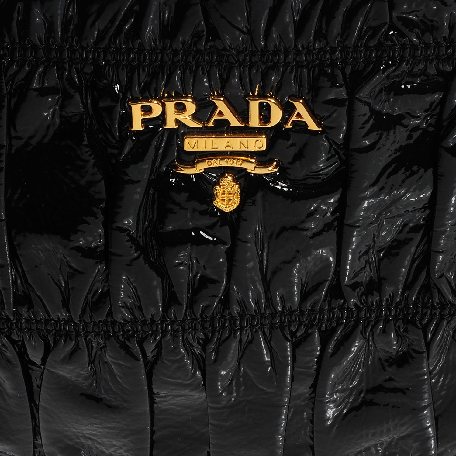 Prada Vernice Gaufre Clutch Black 5 of 10