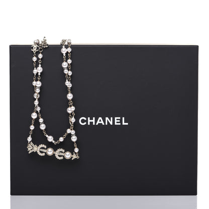 Chanel Pearl Crystal Queen of France Multi Strand Necklace Gold 7 of 7
