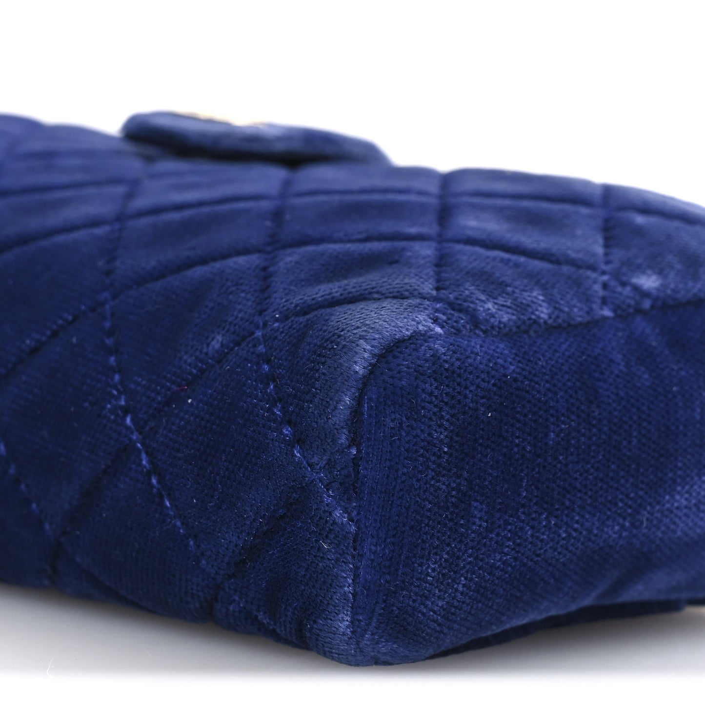 Velvet Quilted Mini Phone Holder Crossbody Bag Blue