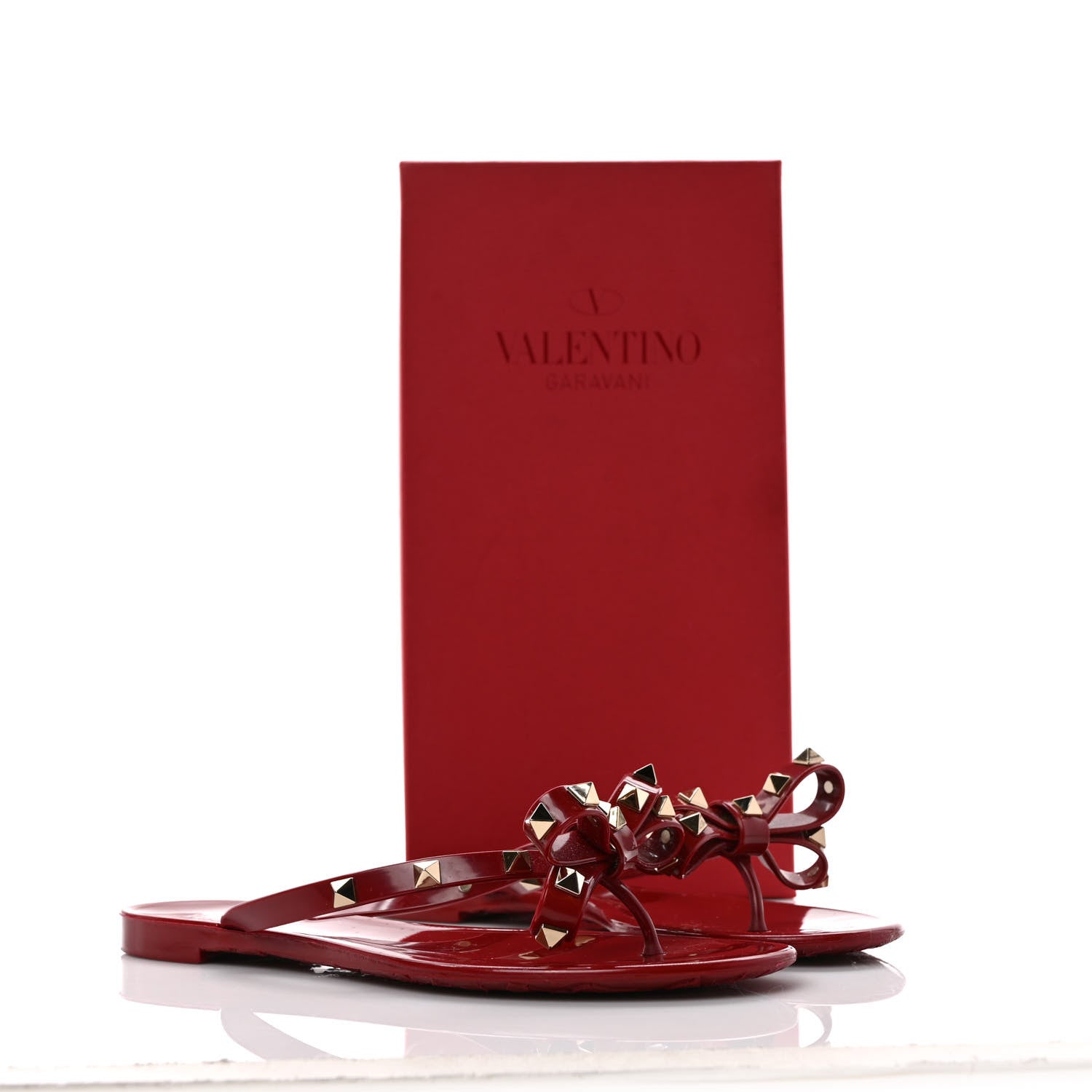 Valentino Garavani PVC Jelly Rockstud Bow Thong Sandals 37 Deep Cyclamin 8 of 8