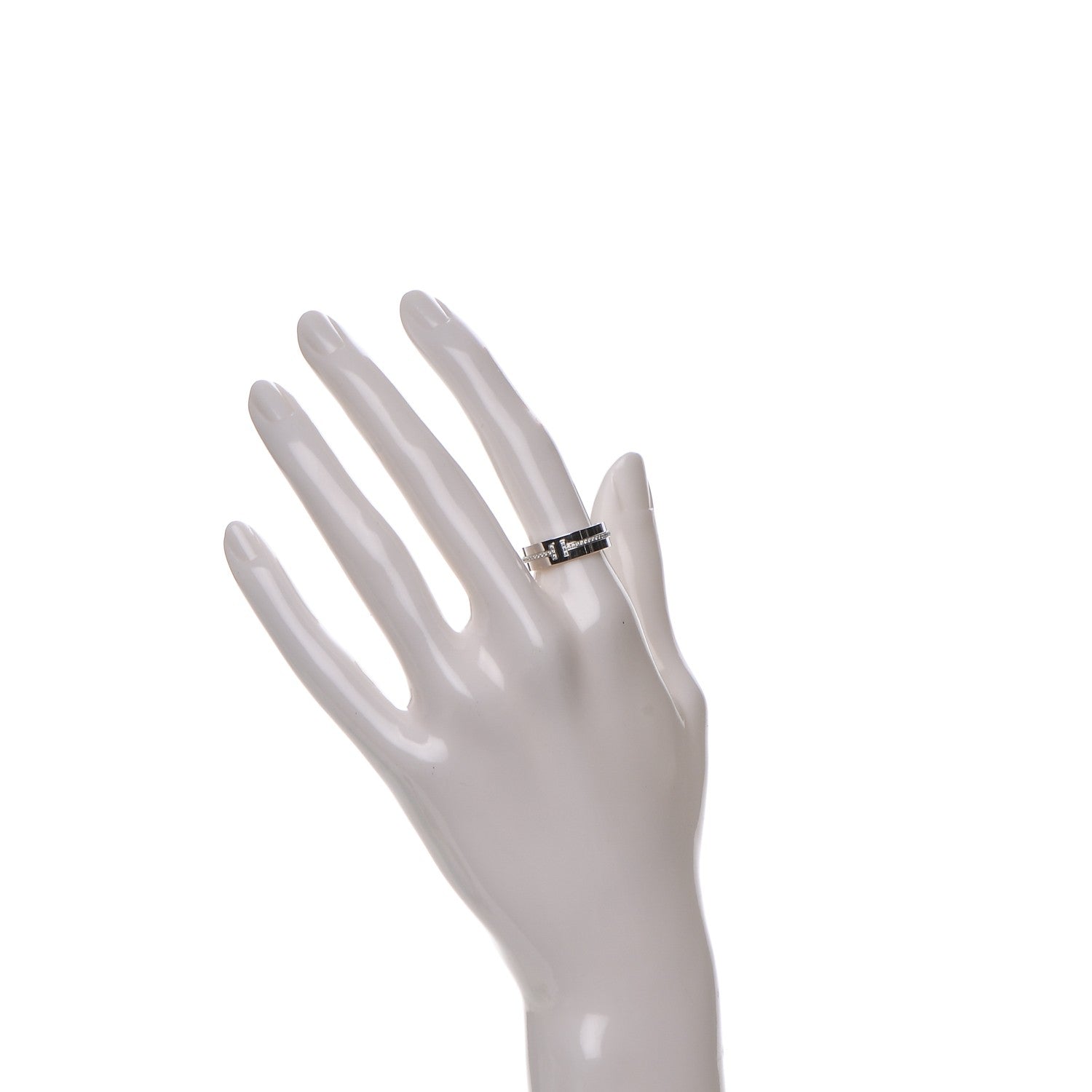 Tiffany 18K White Gold Diamond T Two Ring 6 2 of 4
