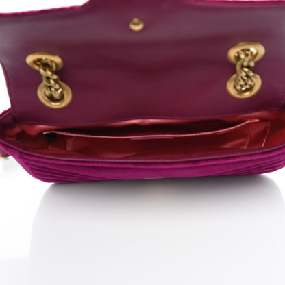 Gucci Velvet Matelasse Mini GG Marmont Shoulder Bag Fuchsia Violet Cyclamen 5 of 7