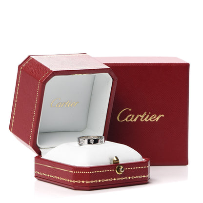Cartier 18K White Gold Diamond 4mm LOVE Wedding Band Ring 53 6.25 5 of 5