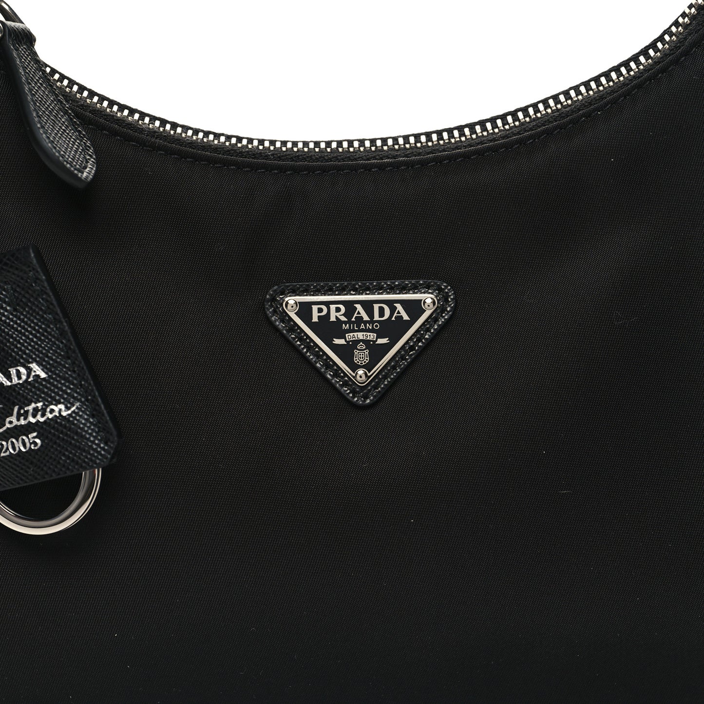 Tessuto Nylon Saffiano Mini Re-Edition 2005 Bag Black