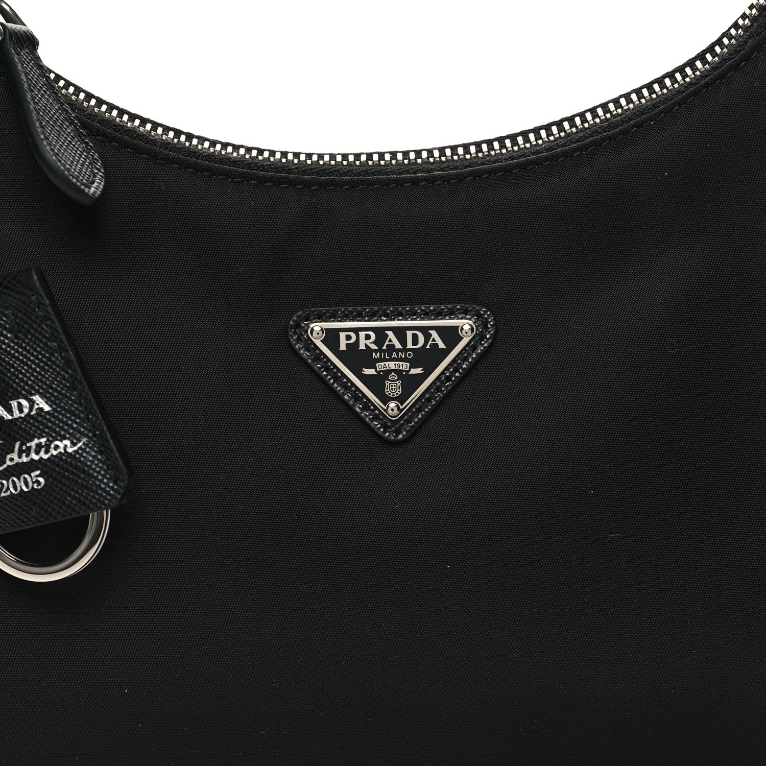 Prada Tessuto Nylon Saffiano Mini Re-Edition 2005 Bag Black 7 of 9