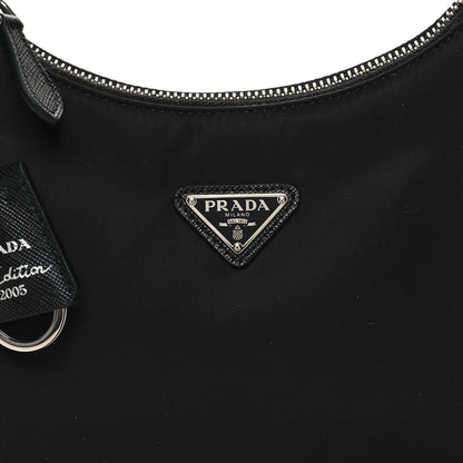 Prada Tessuto Nylon Saffiano Mini Re-Edition 2005 Bag Black 7 of 9