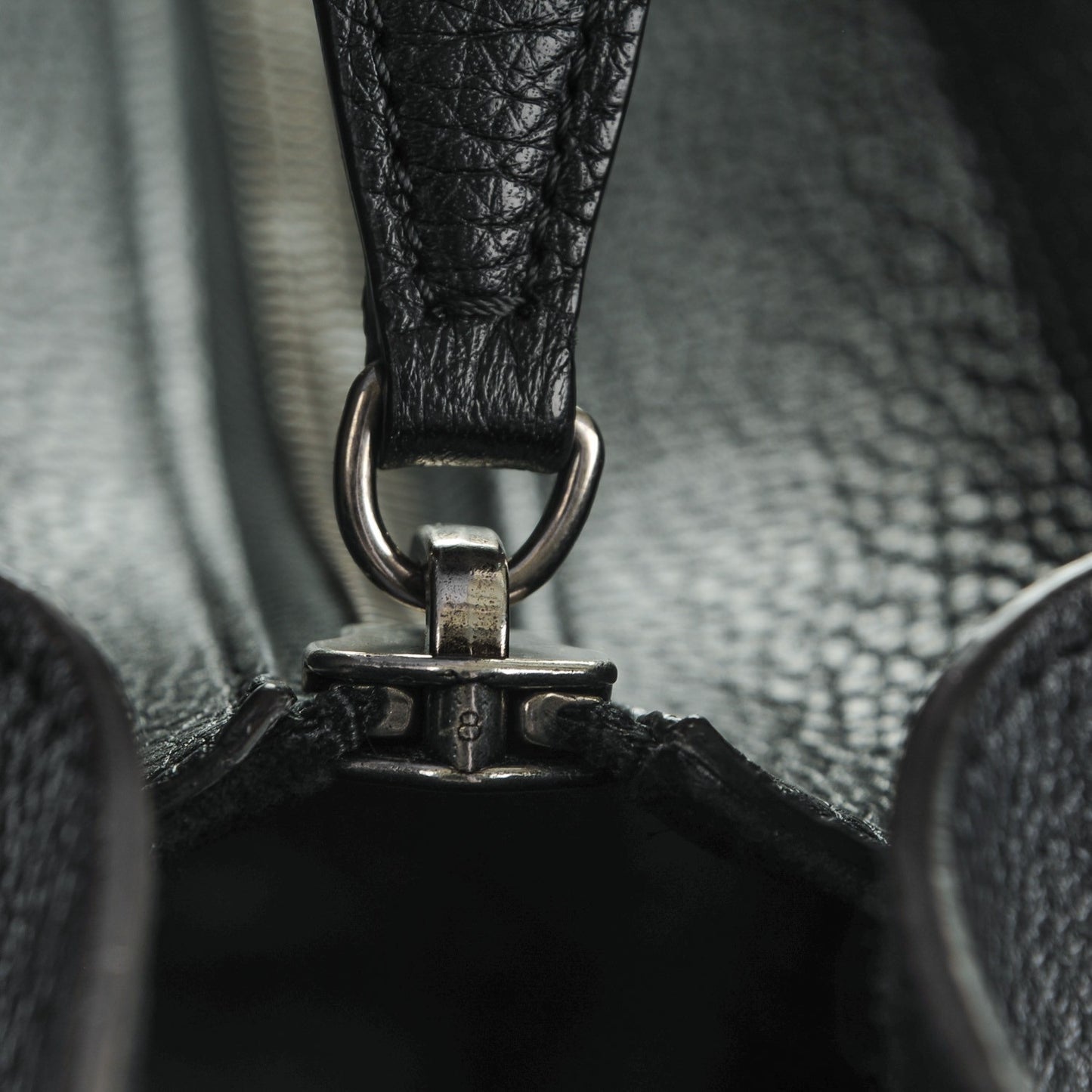 Drummed Calfskin Mini Luggage Black