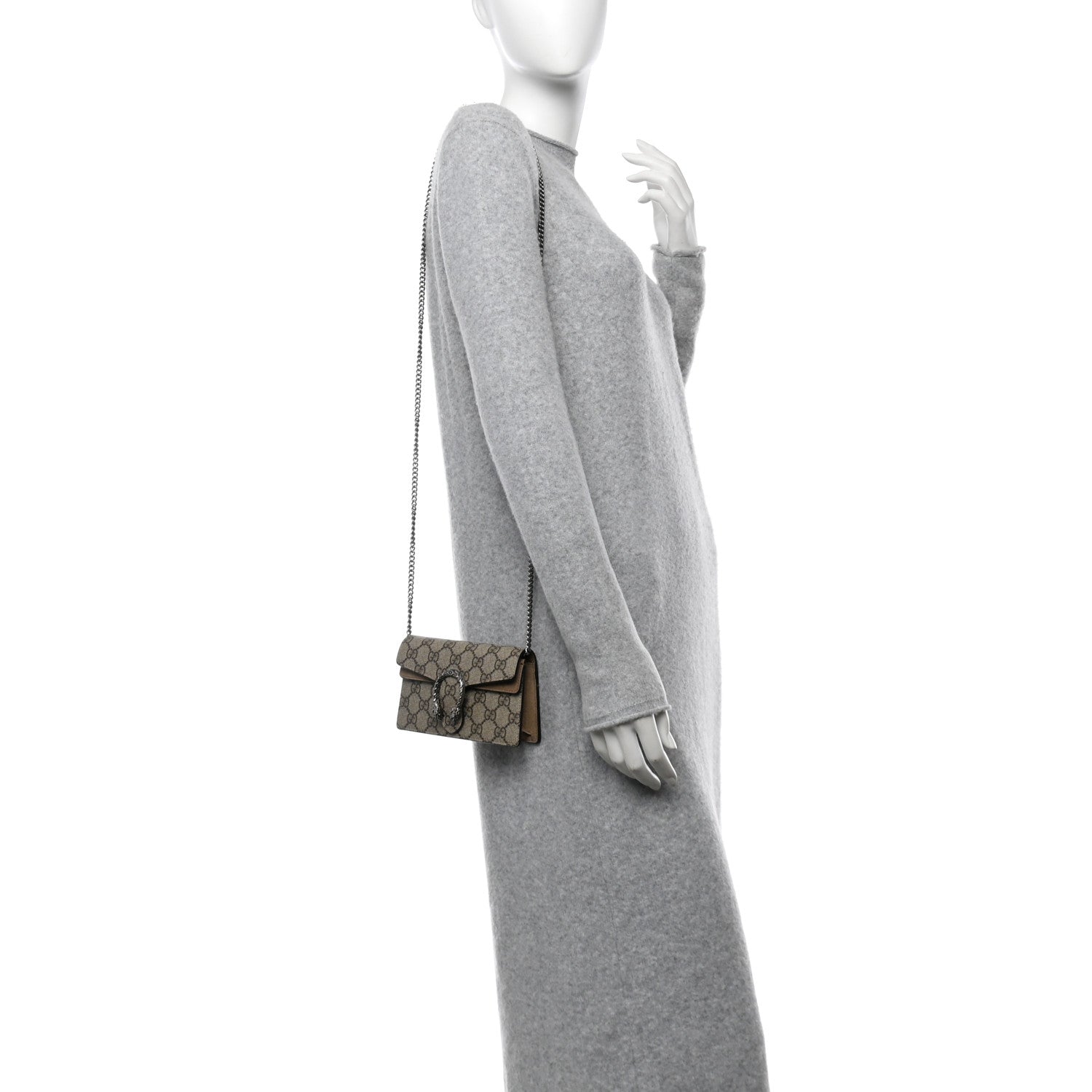 Gucci GG Supreme Monogram Super Mini Dionysus Shoulder Bag Taupe 2 of 11