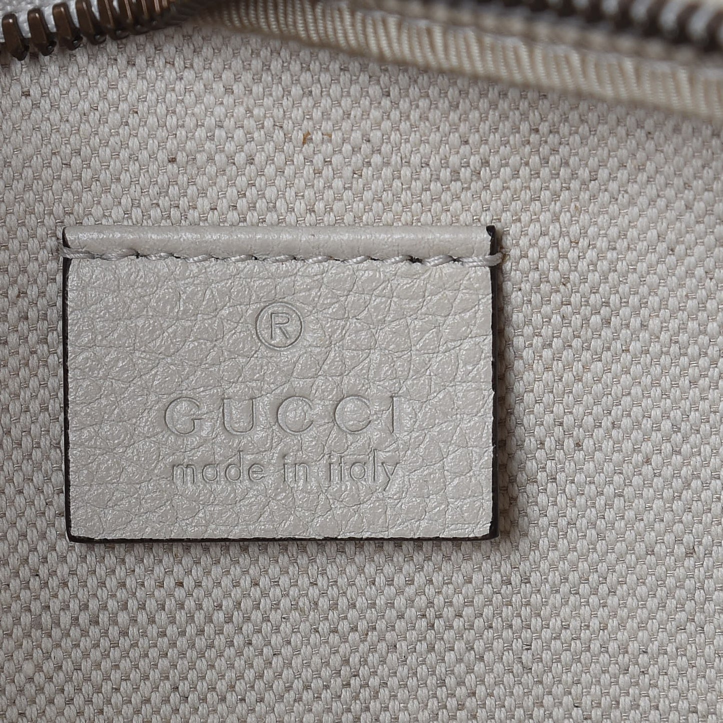 Grained Calfskin Logo Belt Bag White