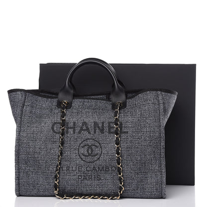 Chanel Woven Straw Raffia Large Deauville Tote Grey 11 of 11