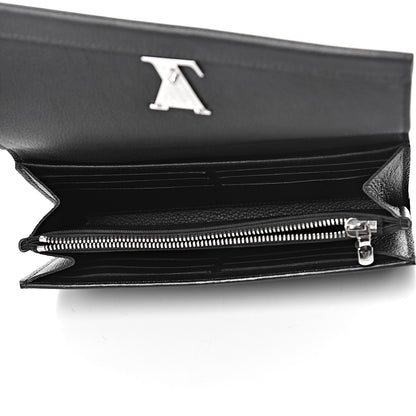 Louis Vuitton Calfskin Lockme II Wallet Black 5 of 11