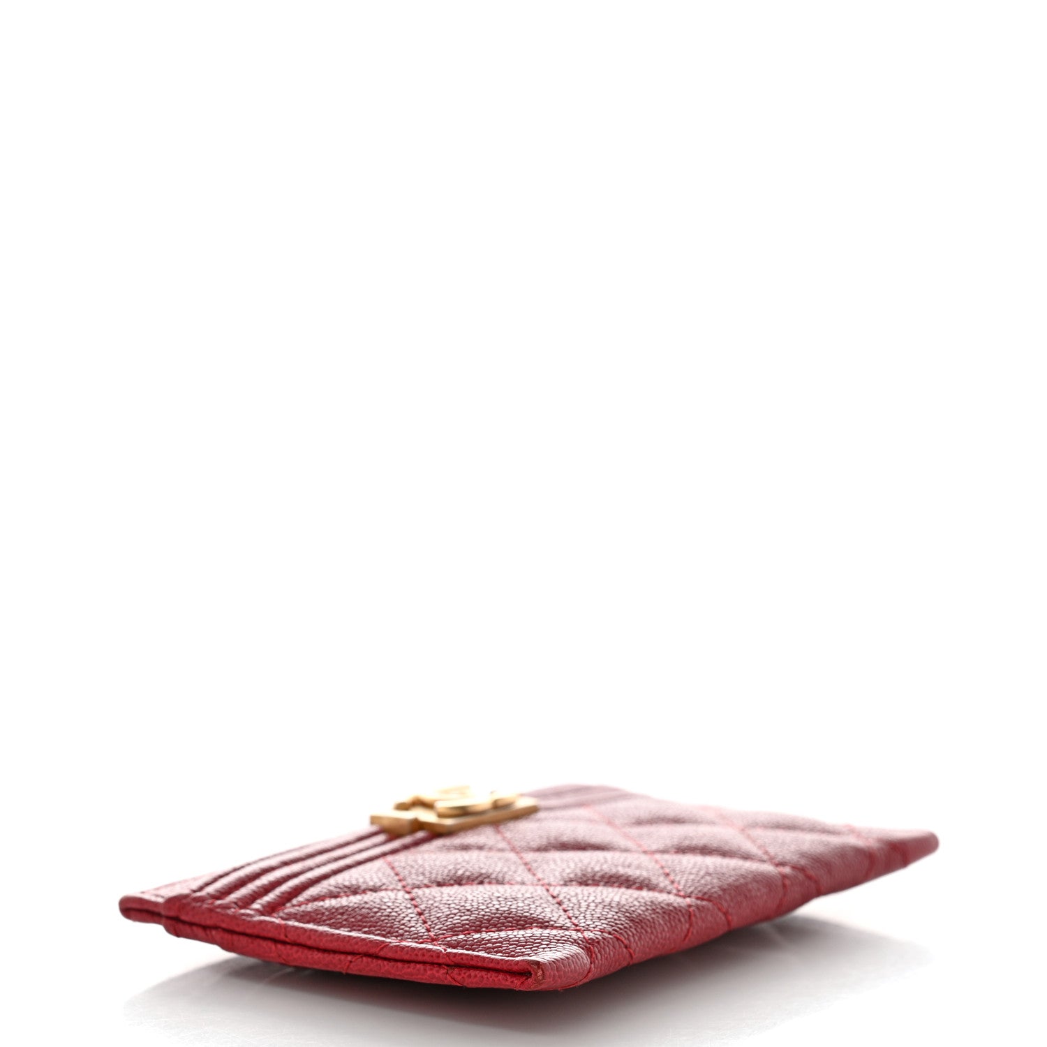 Chanel Caviar Quilted Boy Card Holder Red 4 of 14
