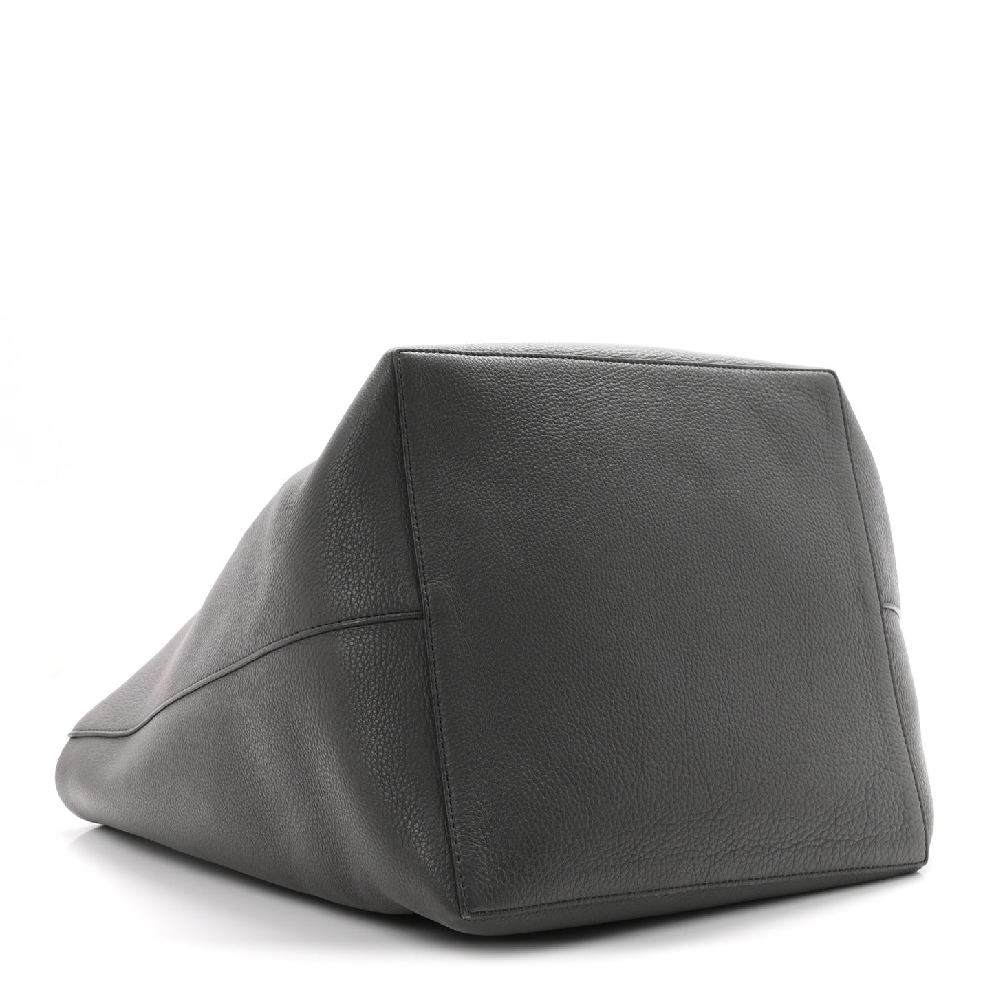 Grained Calfskin Park Tote Three Charcoal