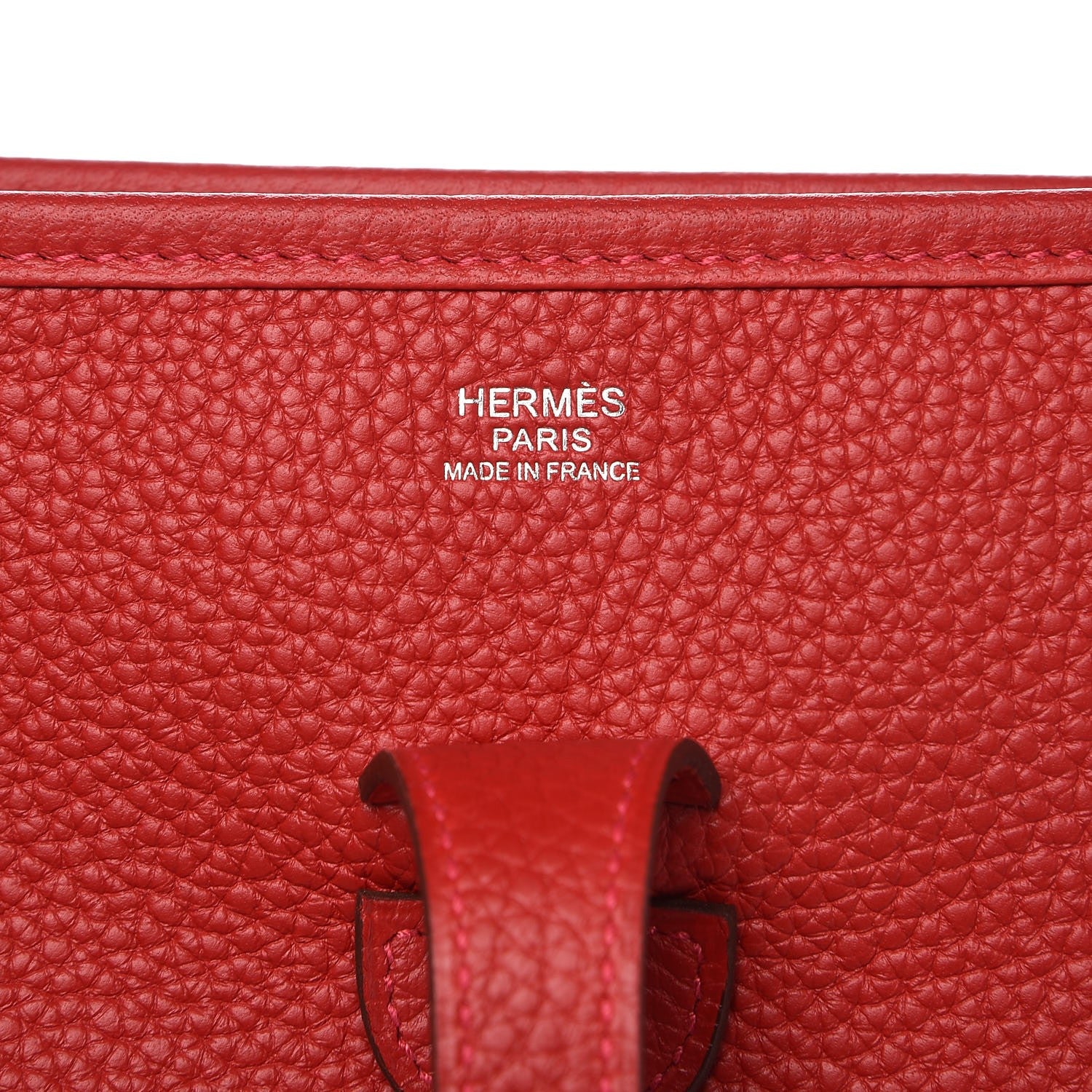 Hermes Taurillon Clemence Evelyne III PM Rouge Casaque 6 of 8