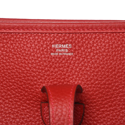 Hermes Taurillon Clemence Evelyne III PM Rouge Casaque 6 of 8