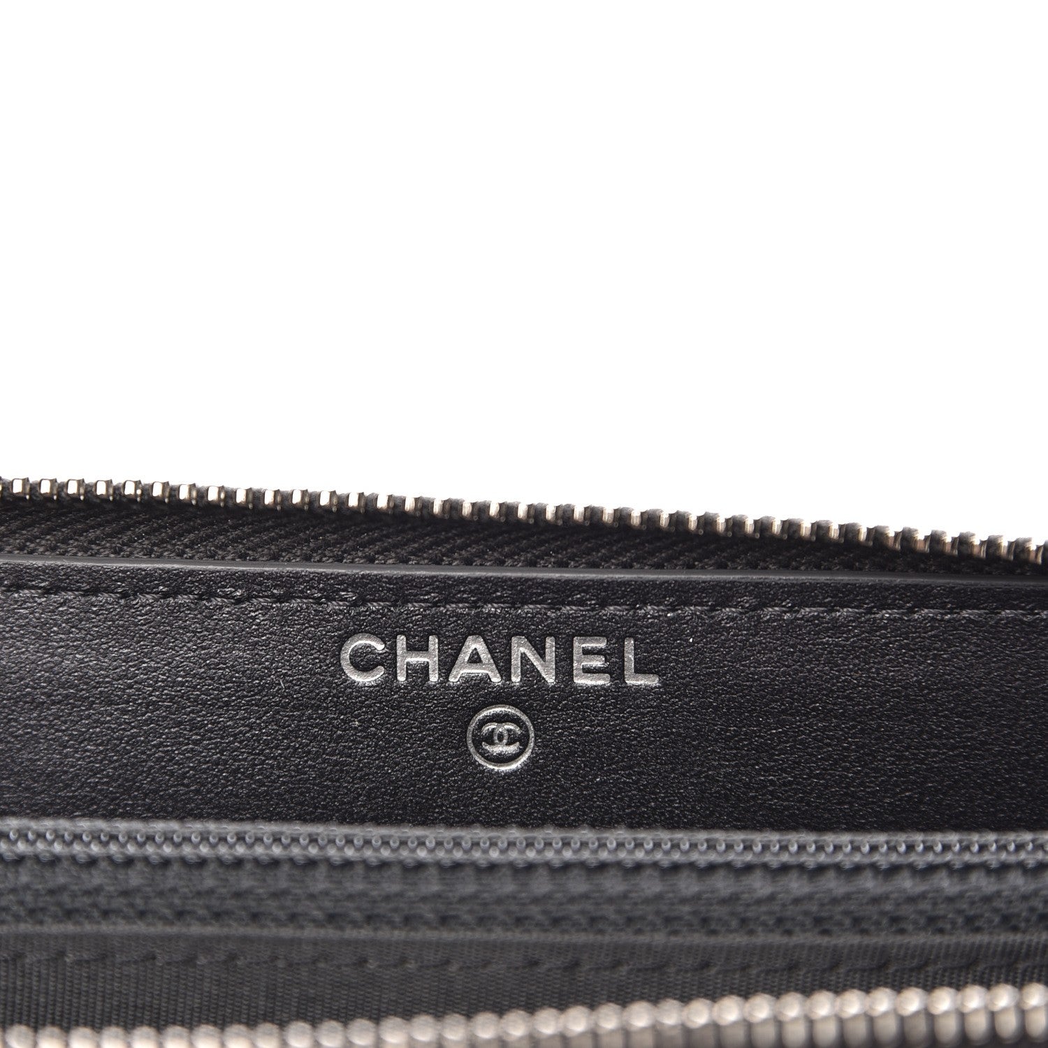 Chanel Metallic Caviar Quilted Medium Zip Around Wallet Black 6 of 9