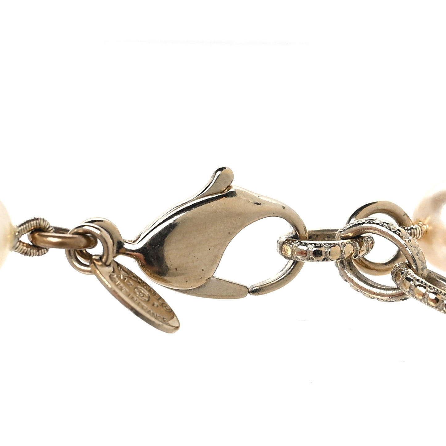 Pearl CC Long Necklace Gold