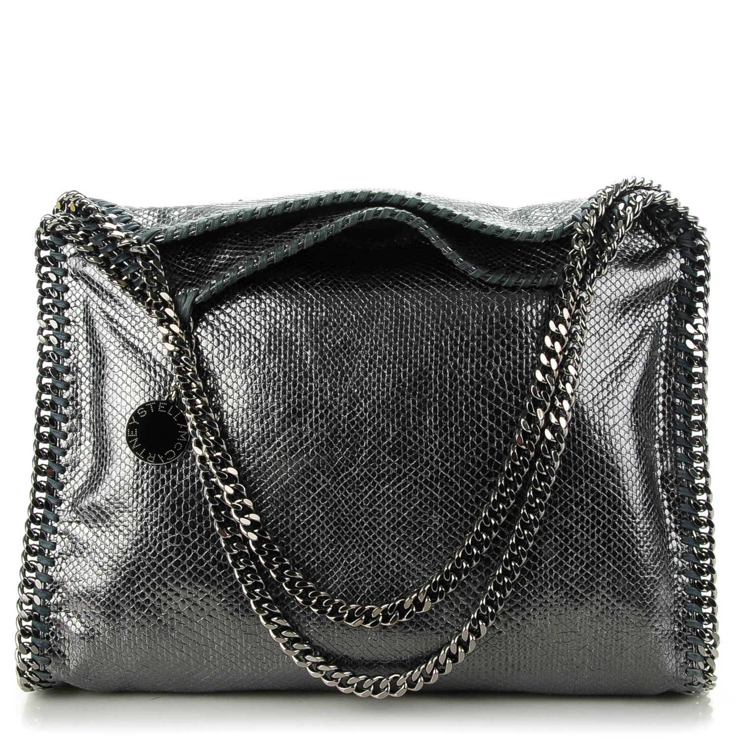 Stella McCartney Metallic Snake Print Small Falabella Tote Grey 1 of 8