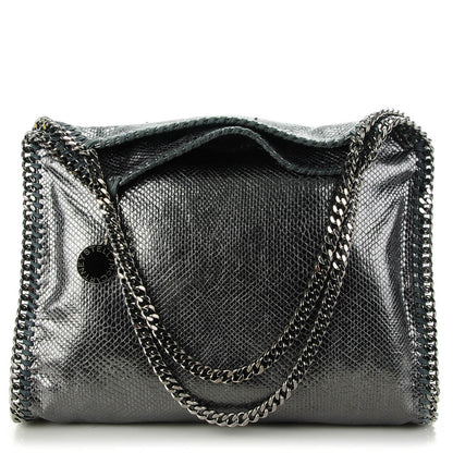Stella McCartney Metallic Snake Print Small Falabella Tote Grey 1 of 8