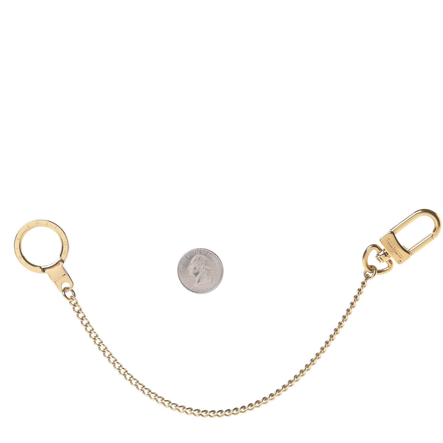 Metal Pochette Extender Key Ring Chain Gold