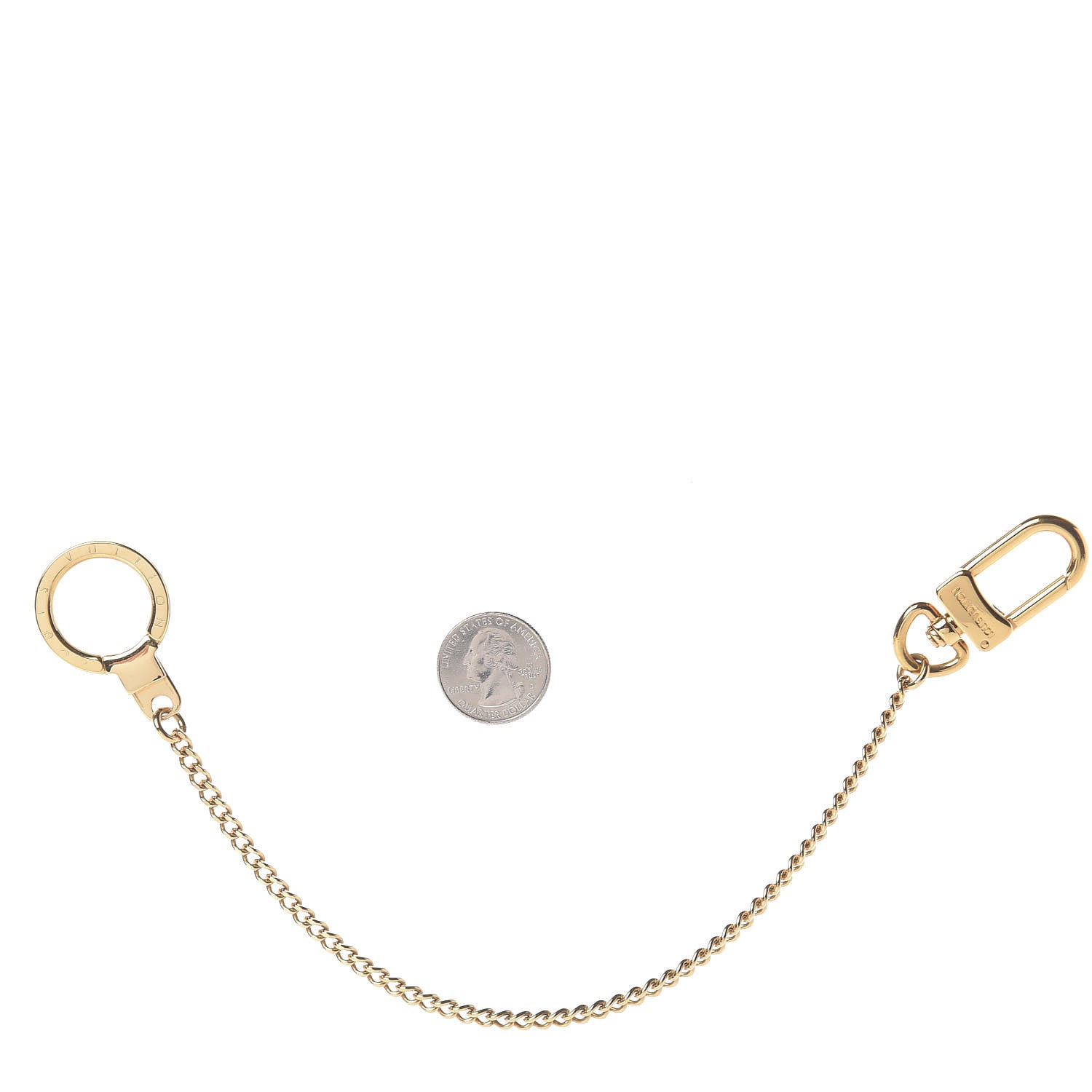 Louis Vuitton Metal Pochette Extender Key Ring Chain Gold 2 of 3