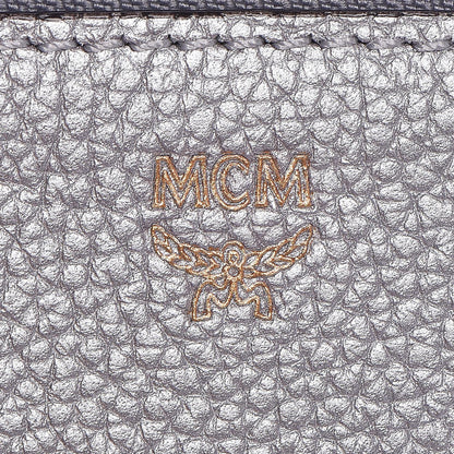 MCM Grained Calfskin Milla Double Crossbody Bag Spike Silver 7 of 13