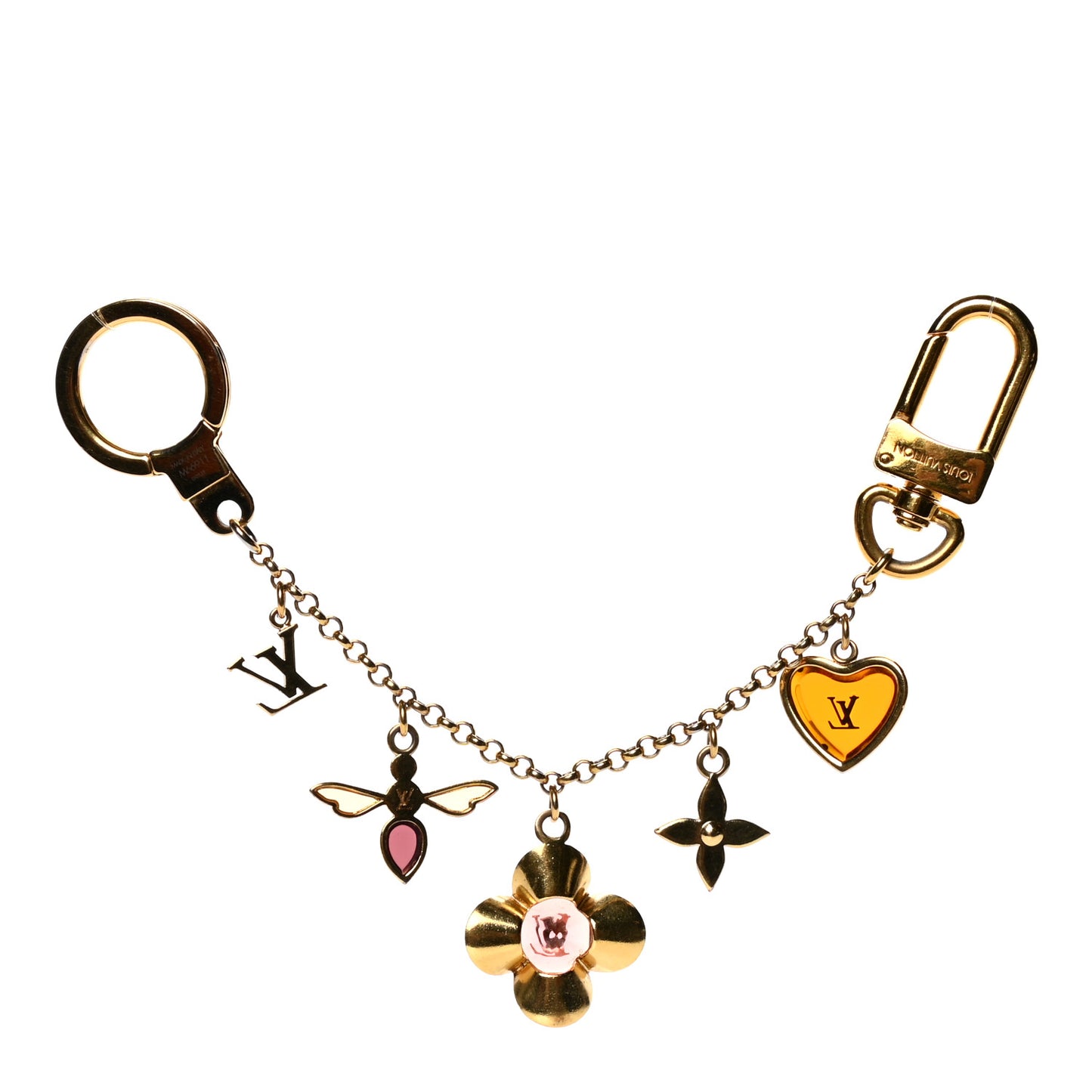 Bee Flower Chain Key Charm