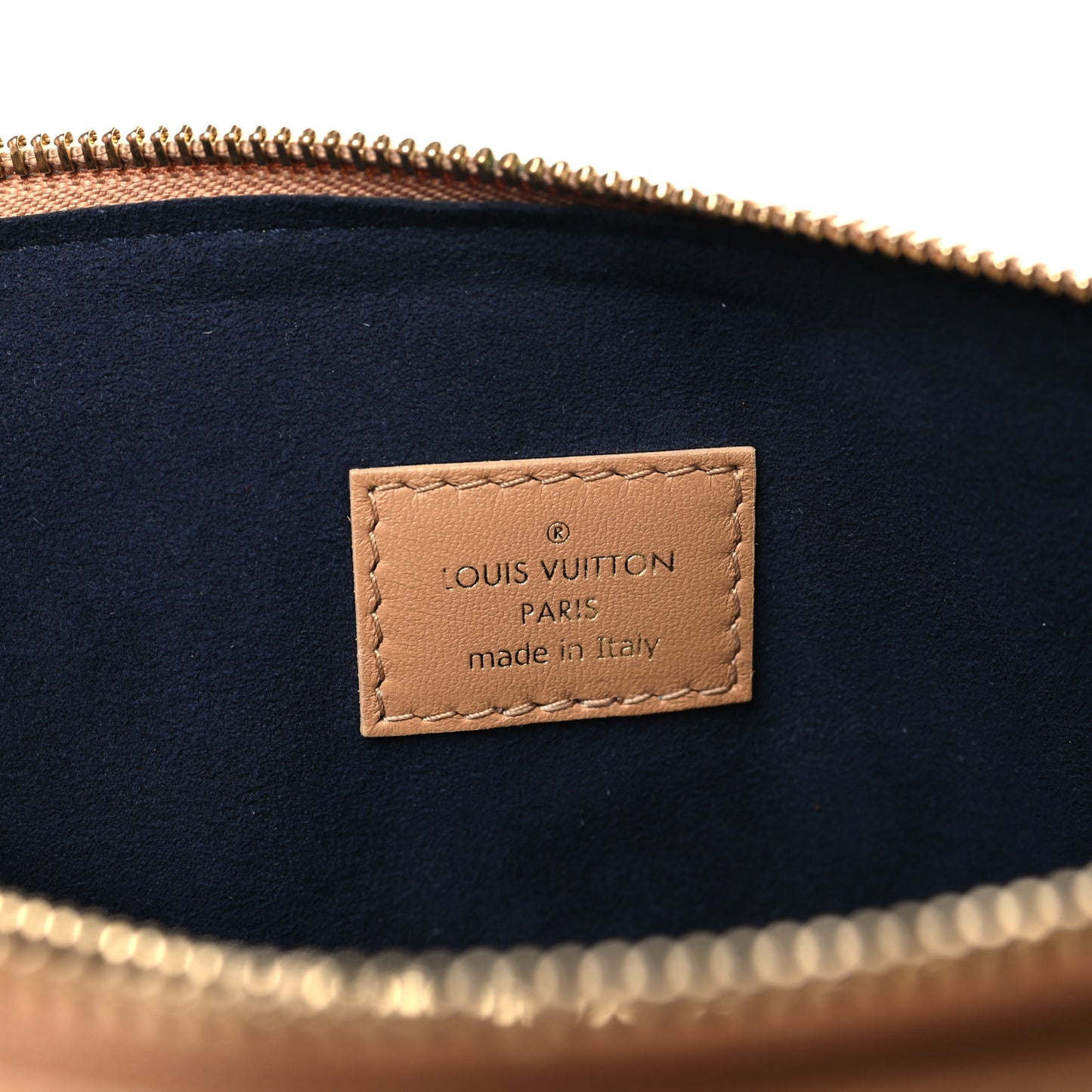 Lambskin Embossed Monogram Coussin PM Camel