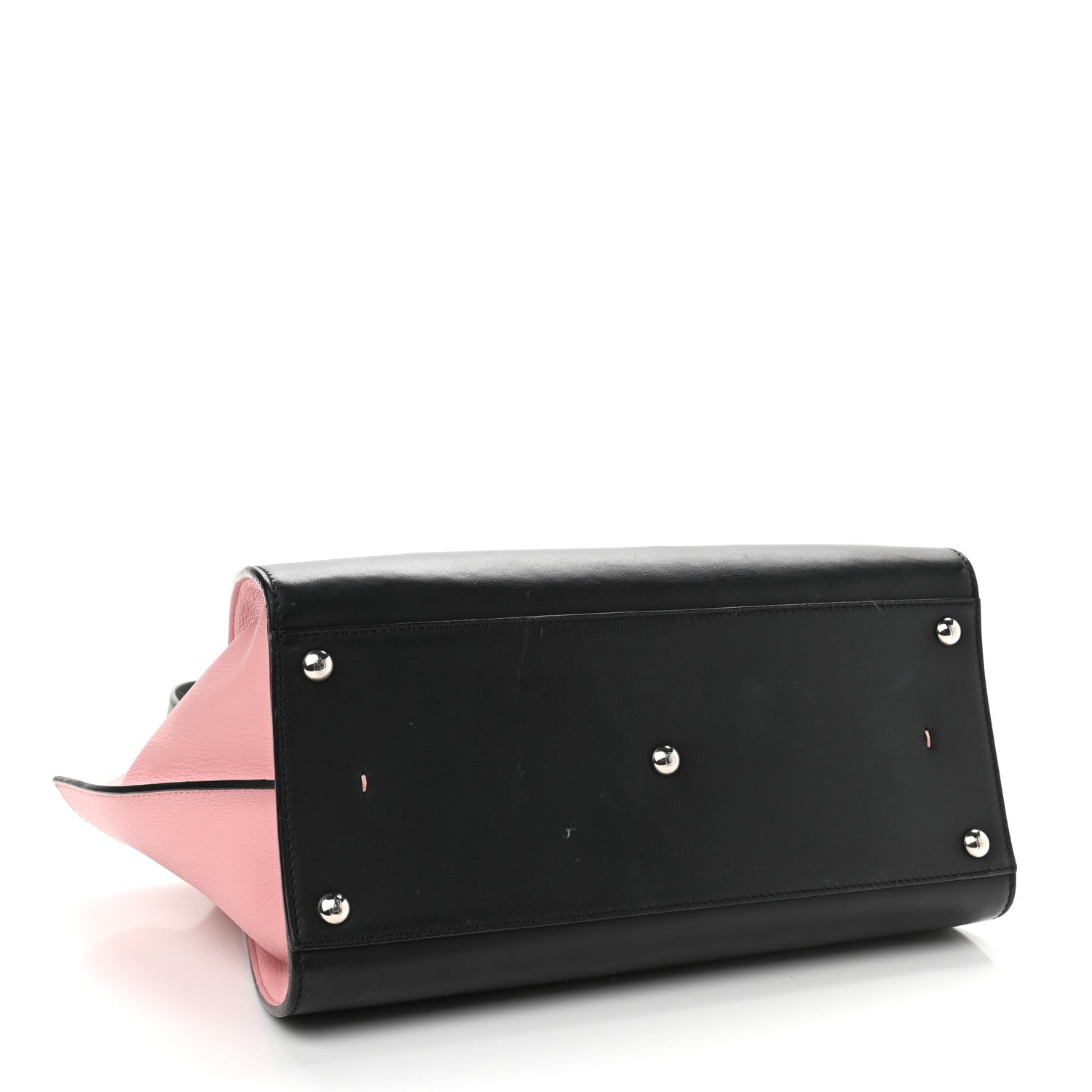 Fendi Vitello Baltico Dolce Petite 3Jours Tote Black Bubblegum 4 of 12