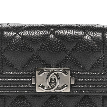 Chanel Caviar Quilted Small Boy Flap Wallet Black 7 of 11