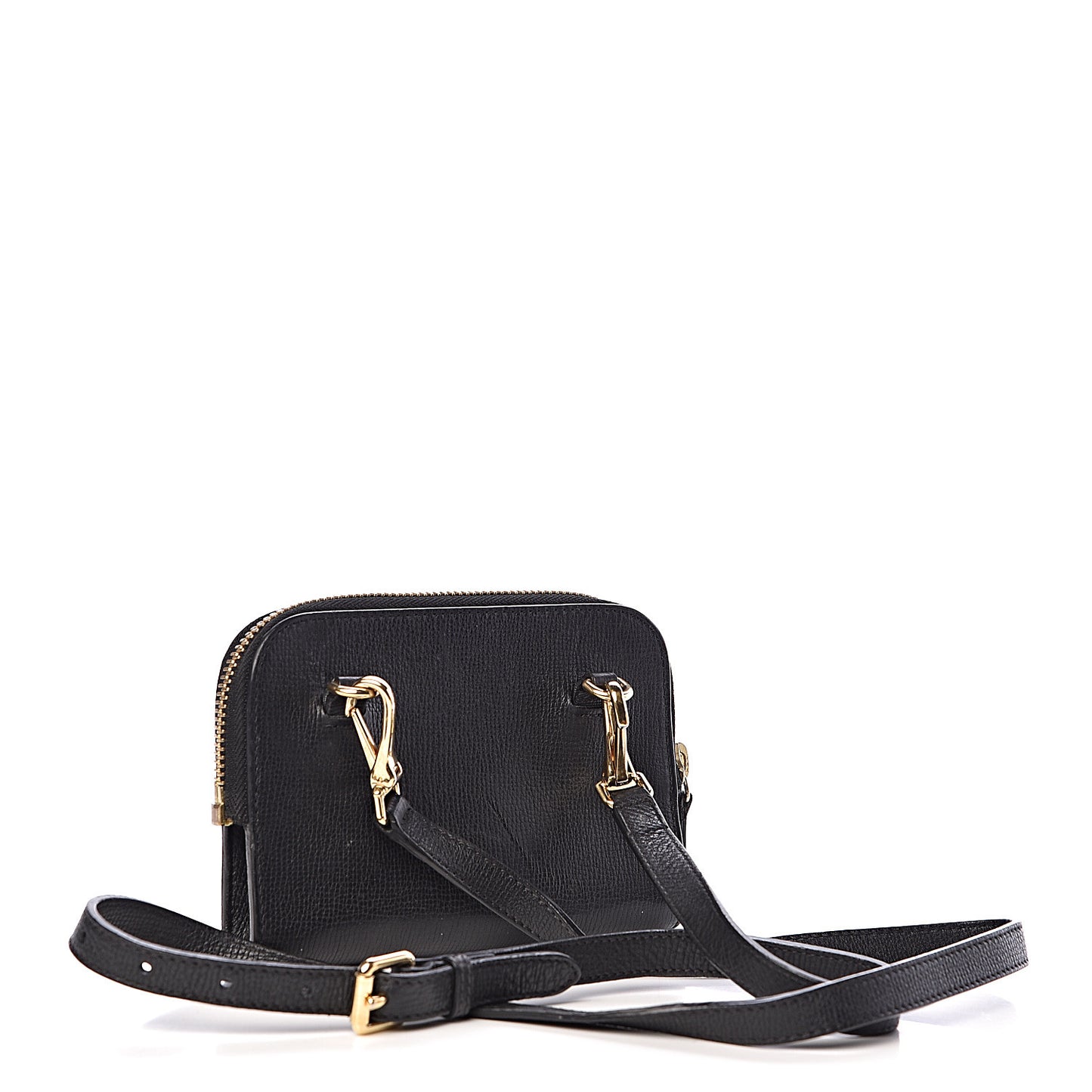 Grain Calfskin Small Crossbody Bag Black