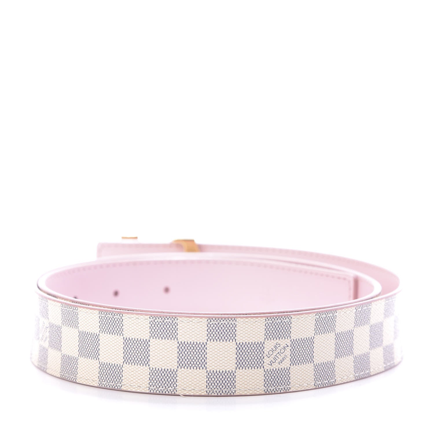 Louis Vuitton Damier Azur LV Initiales 32mm Belt 90 36 Rose Ballerine 2 of 7