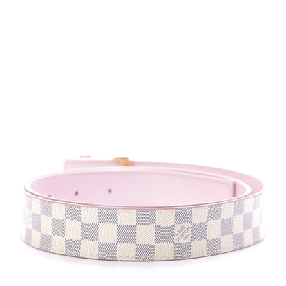 Louis Vuitton Damier Azur LV Initiales 32mm Belt 90 36 Rose Ballerine 2 of 7
