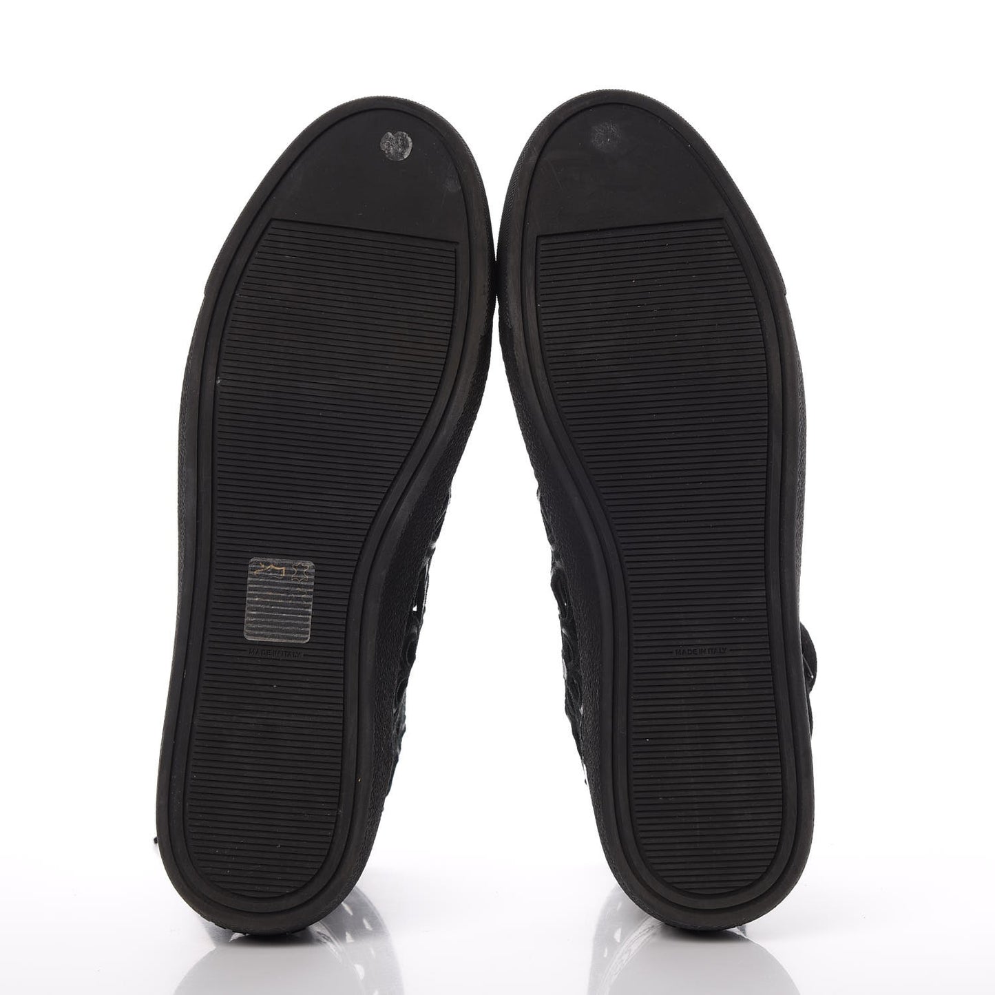 Patent Grained Goatskin Hollow Out Flower Sneakers 39.5 Black