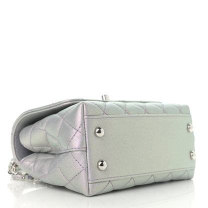 Chanel Iridescent Caviar Quilted Extra Mini Coco Handle Flap Purple 4 of 13