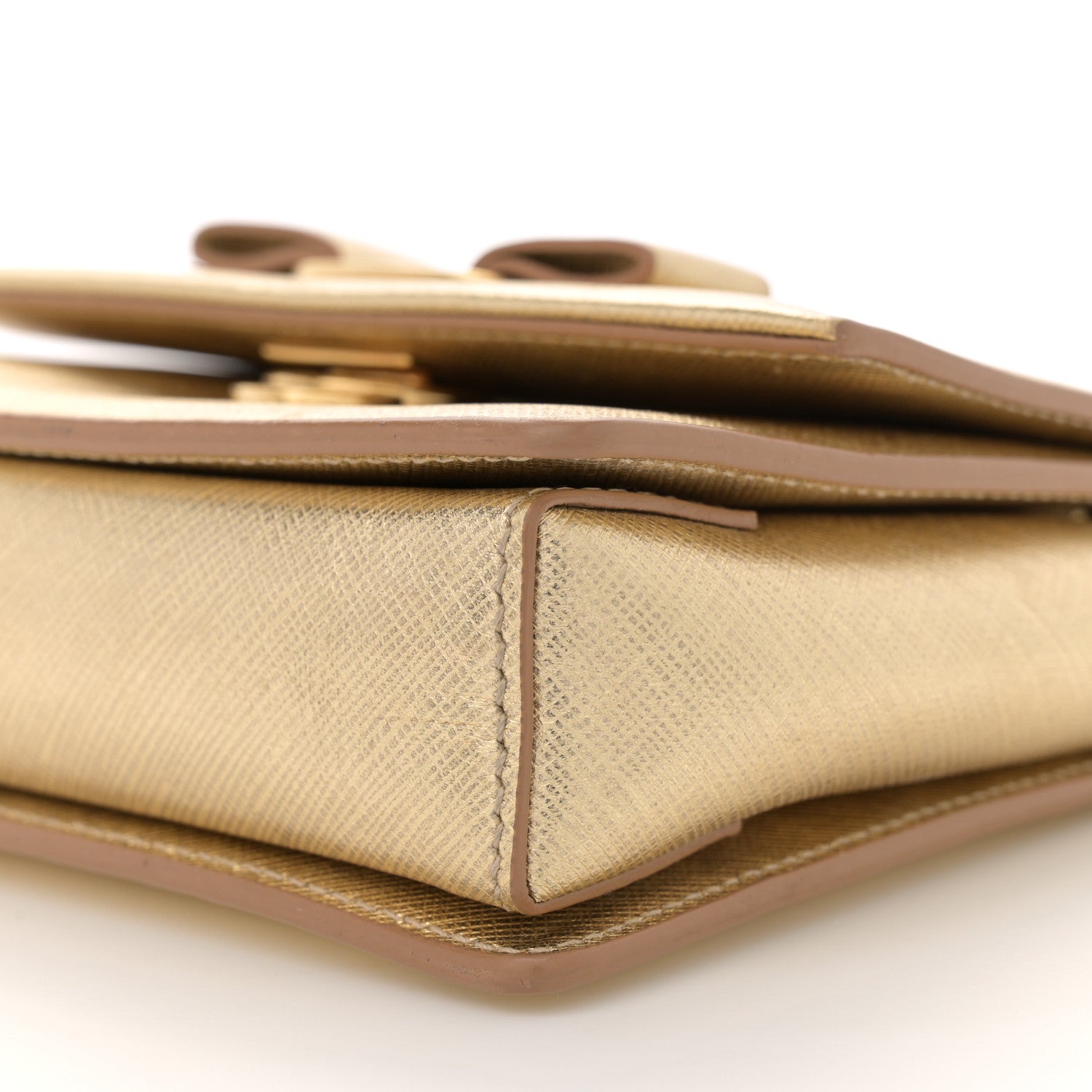 Salvatore Ferragamo Printed Calfskin Ginny Crossbody Bag Gold 10 of 16
