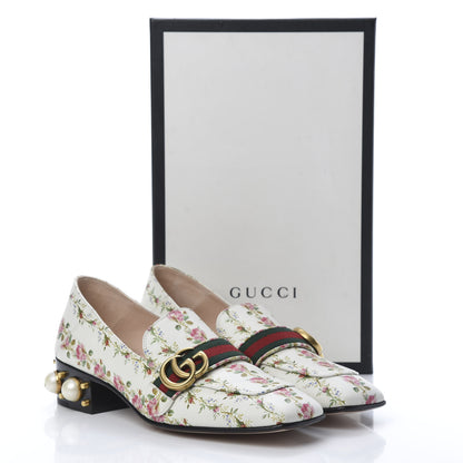 Gucci Calfskin Web Pearl Embellished Peyton Loafer 38.5 White 11 of 11