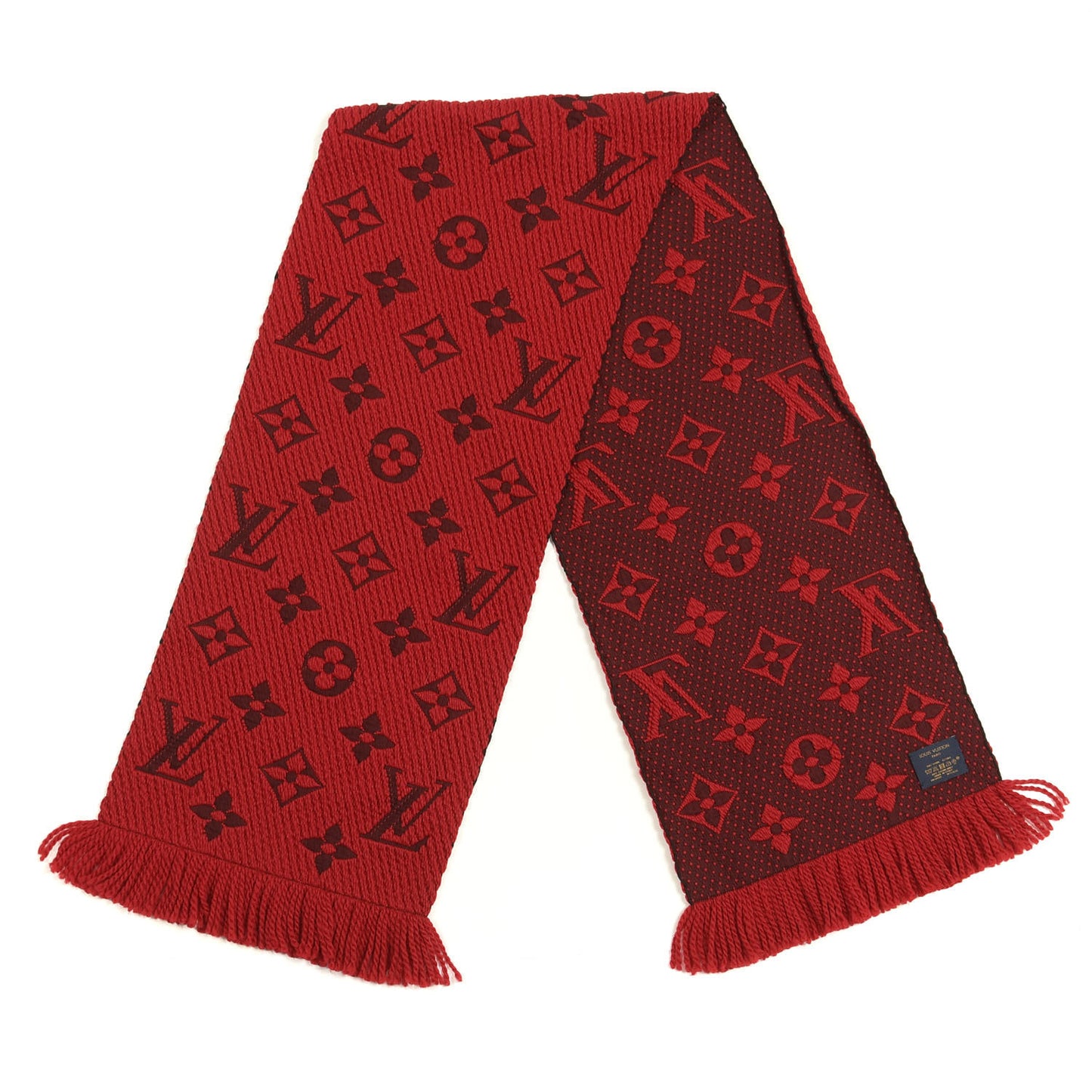Wool Silk Logomania Scarf Rubis