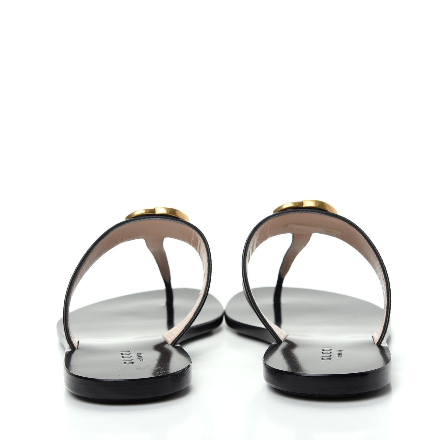 Calfskin GG Marmont Thong Sandals 36.5 Black