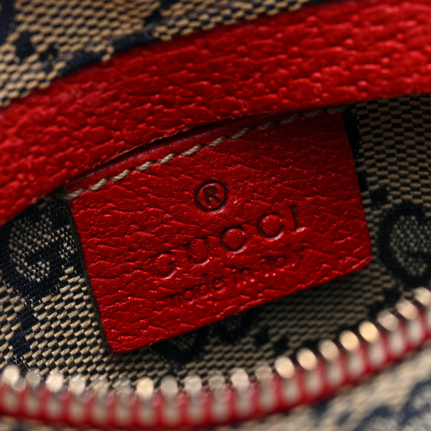 GG Monogram Web Double Pocket Belt Bag Navy Red