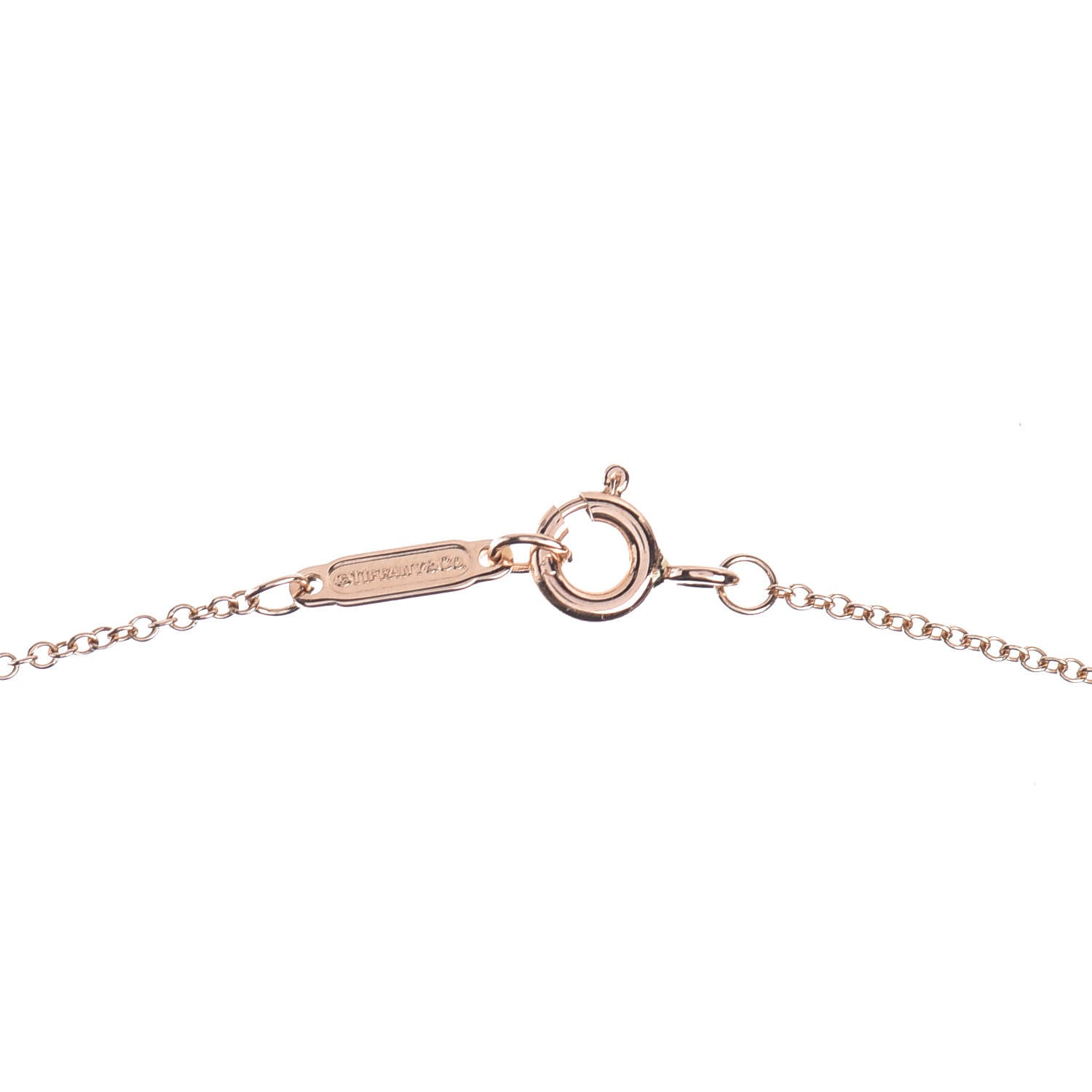 Tiffany 18K Rose Gold Diamond Mini Metro Horseshoe Pendant Necklace 5 of 6
