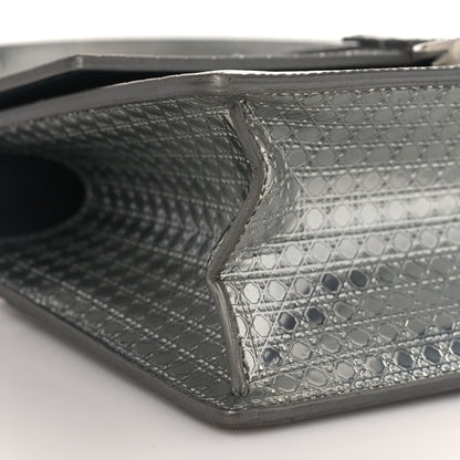 Christian Dior Metallic Patent Micro-Cannage 30 Montaigne Flap Bag Silver 7 of 10