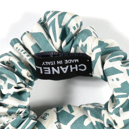 Chanel Silk CC Twilly Hair Tie Green Ecru 3 of 3