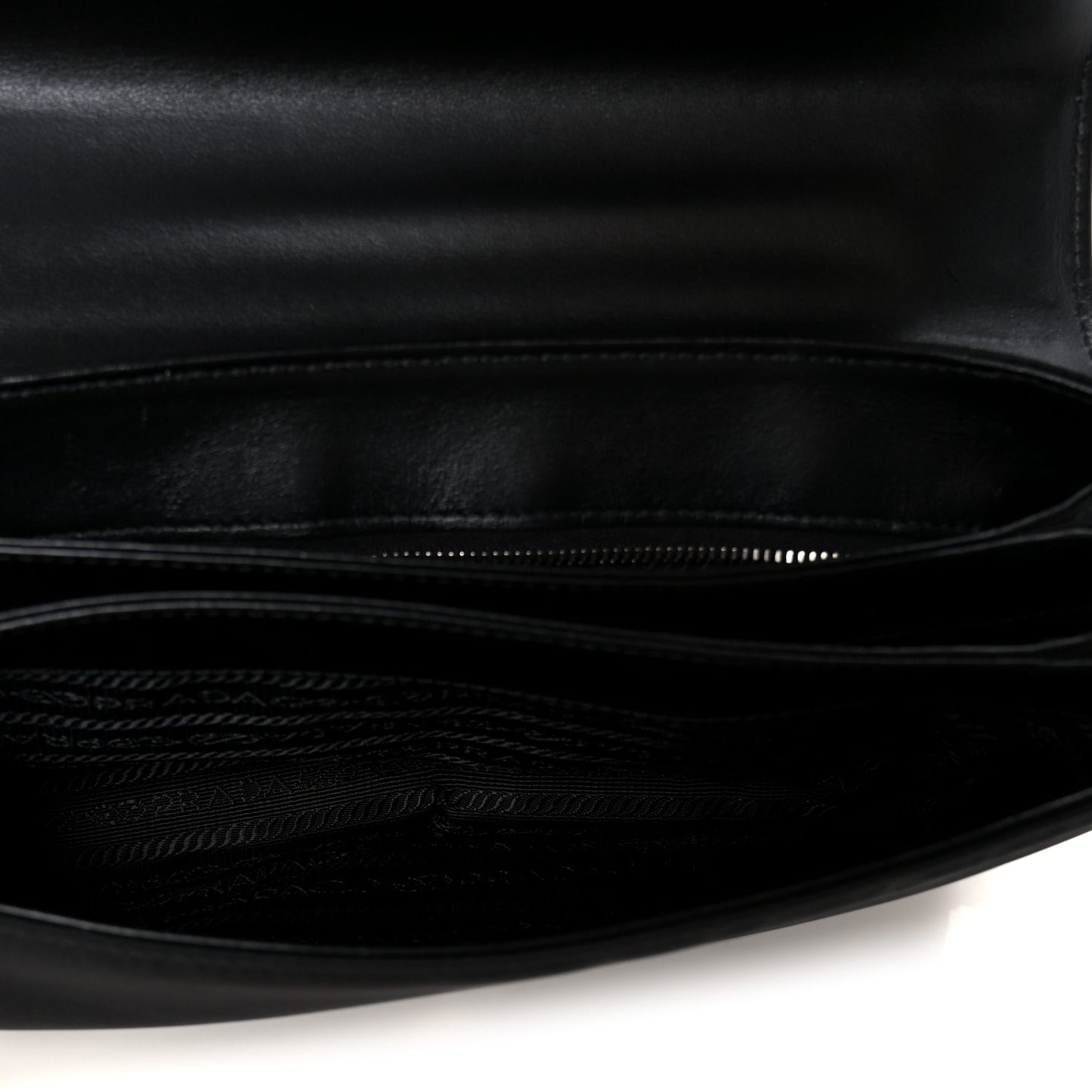 Saffiano Tessuto Nylon Chain Shoulder Bag Black