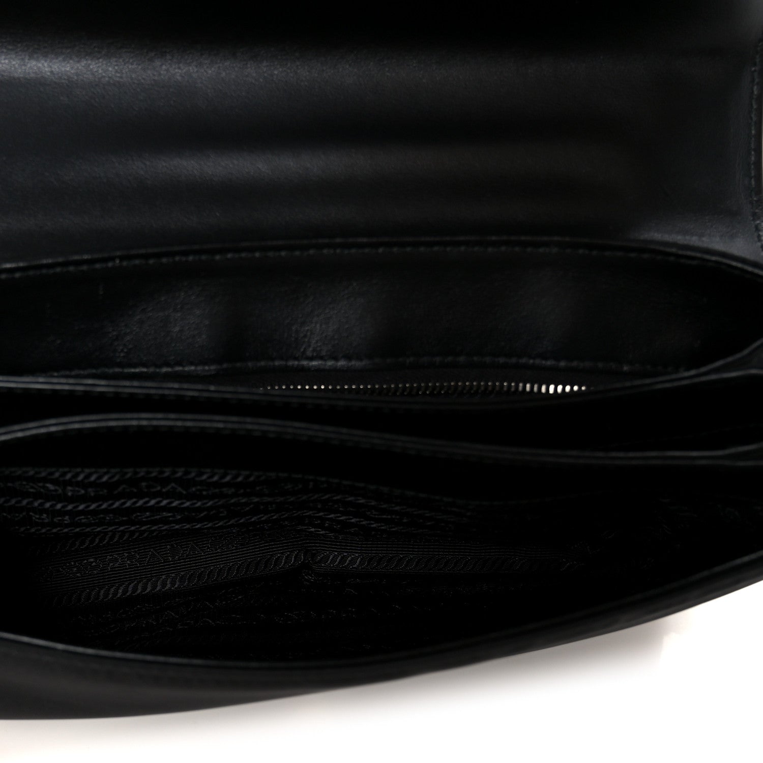 Prada Saffiano Tessuto Nylon Chain Shoulder Bag Black 5 of 11