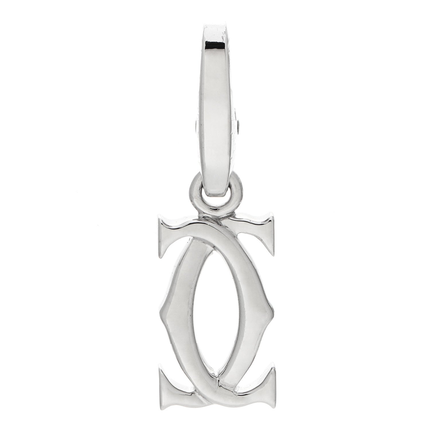 Cartier 18K White Gold Logo Charm 1 of 4