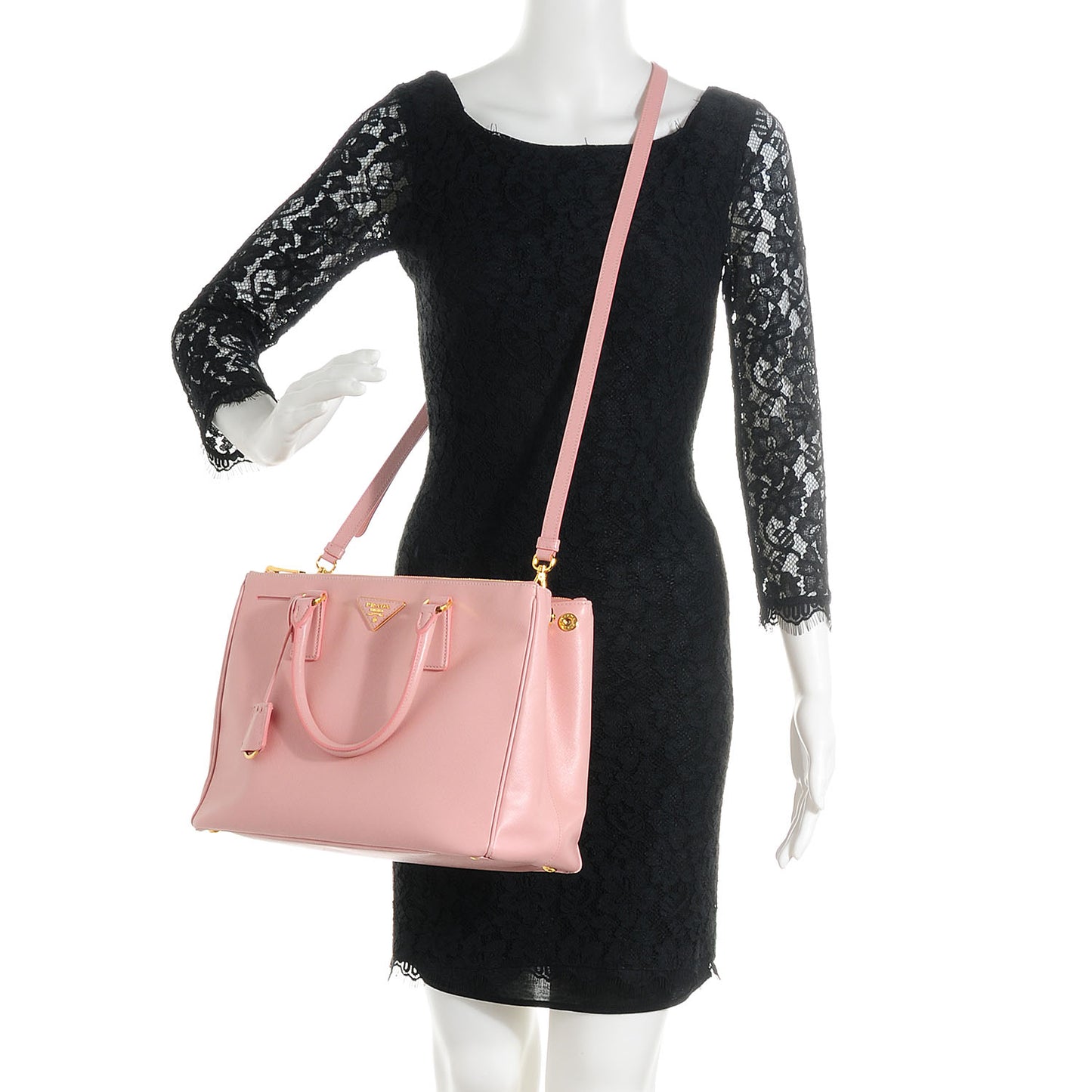 Saffiano Lux Medium Double Zip Tote Orchidea