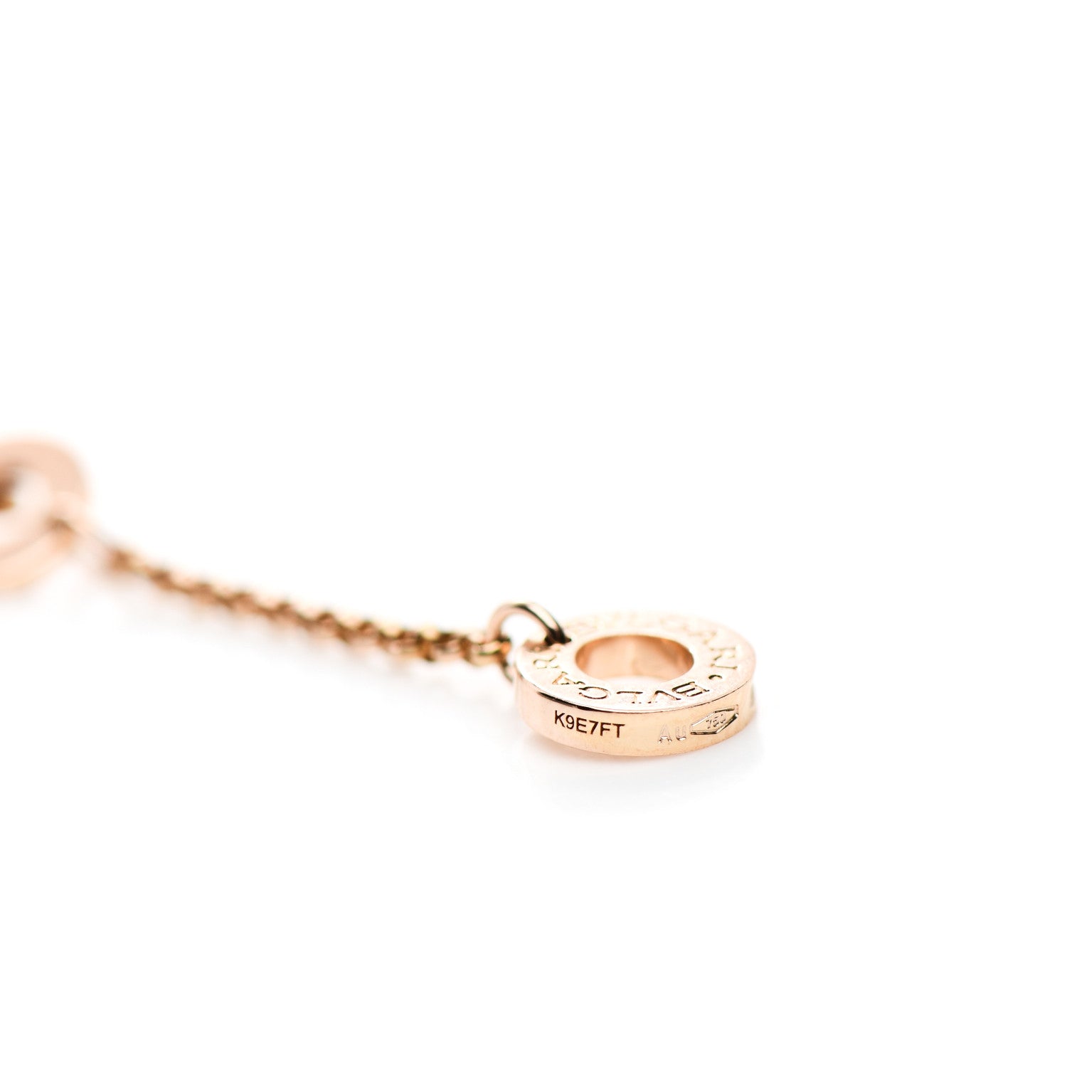 Bulgari 18K Rose Gold Diamond Small B.Zero1 Pave Pendant Necklace 5 of 7