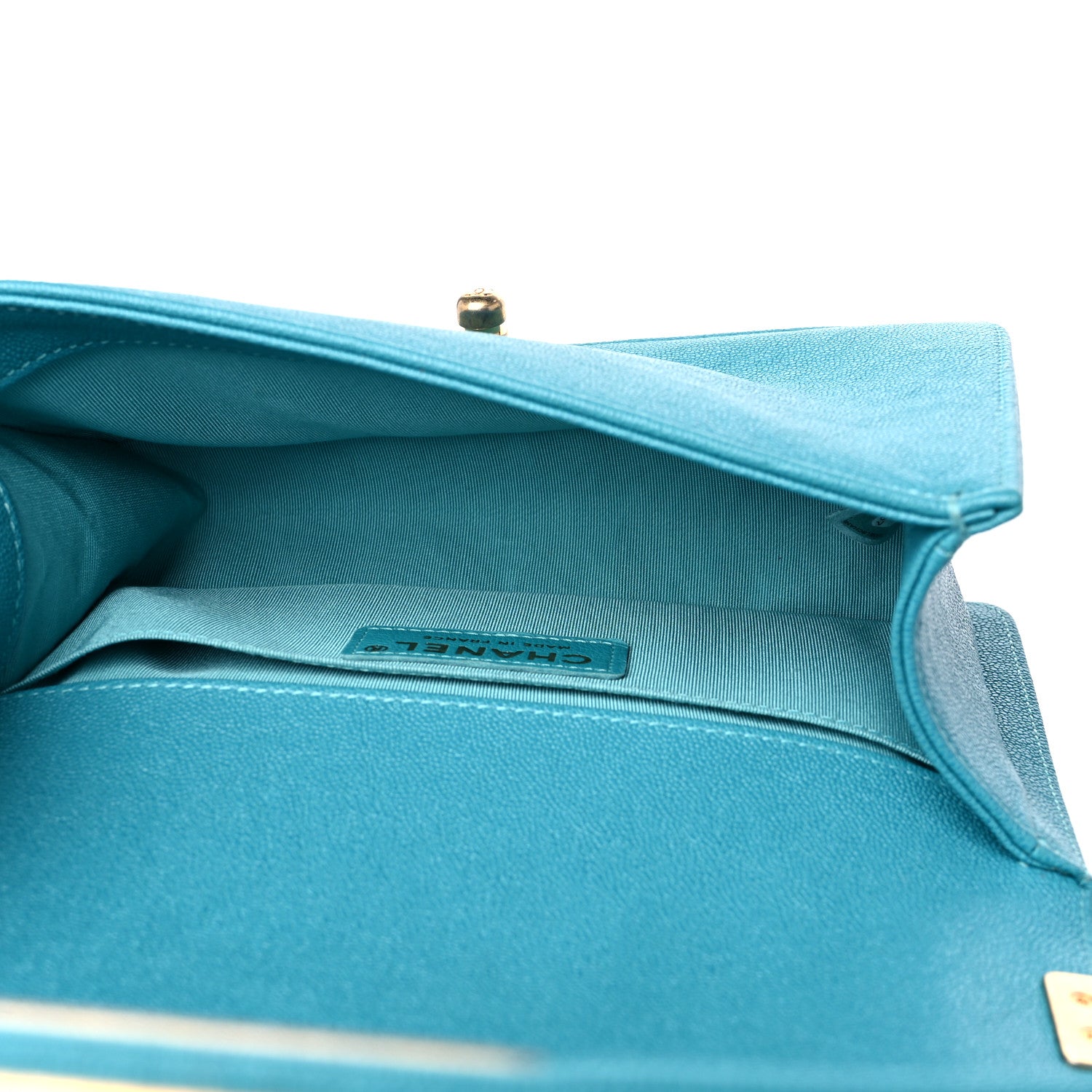 Chanel Caviar Quilted Small Boy Flap Turquoise 5 of 11